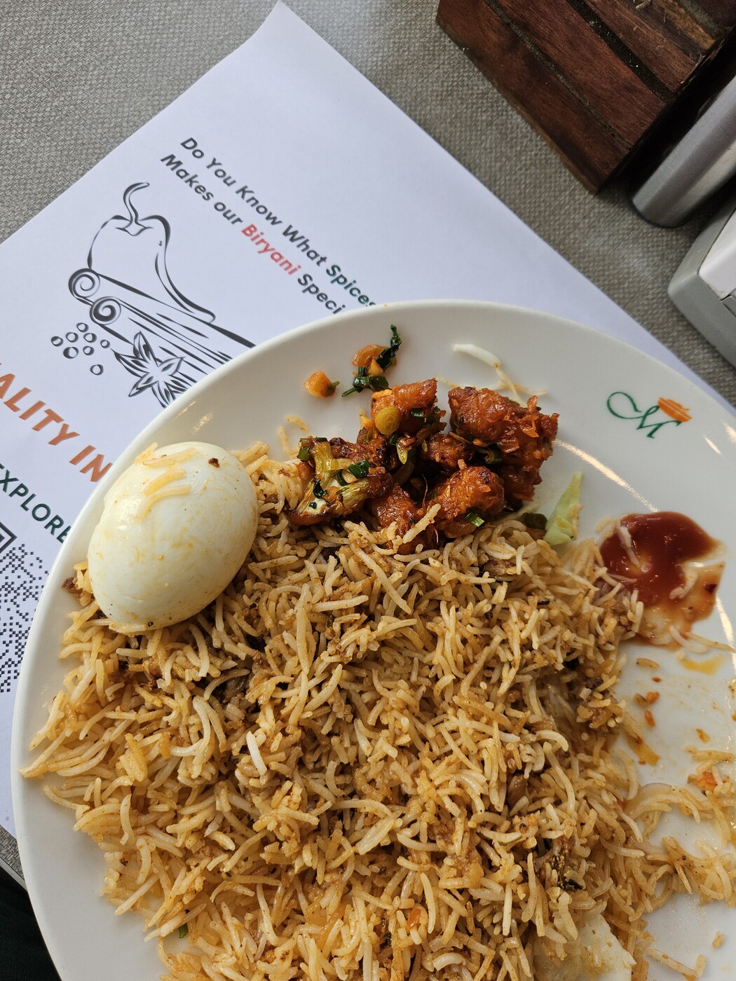 A plate of biryani